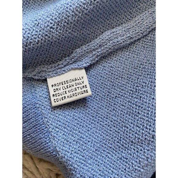 St. John Marie Gray Sweater Santana Knit 14 Blue Layering Wool Blend Duster - Picture 8 of 9